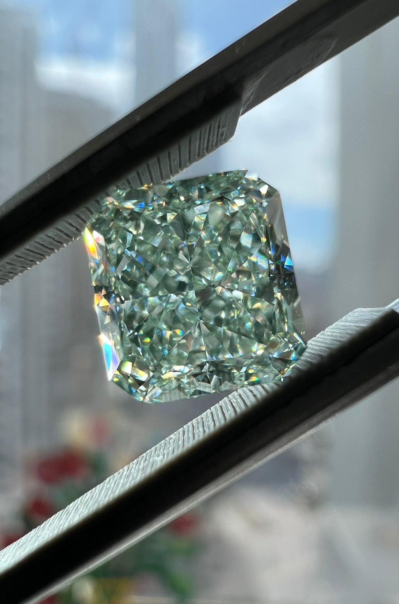 2.02 Carat RADIANT Shape Mint GREEN Color Diamond