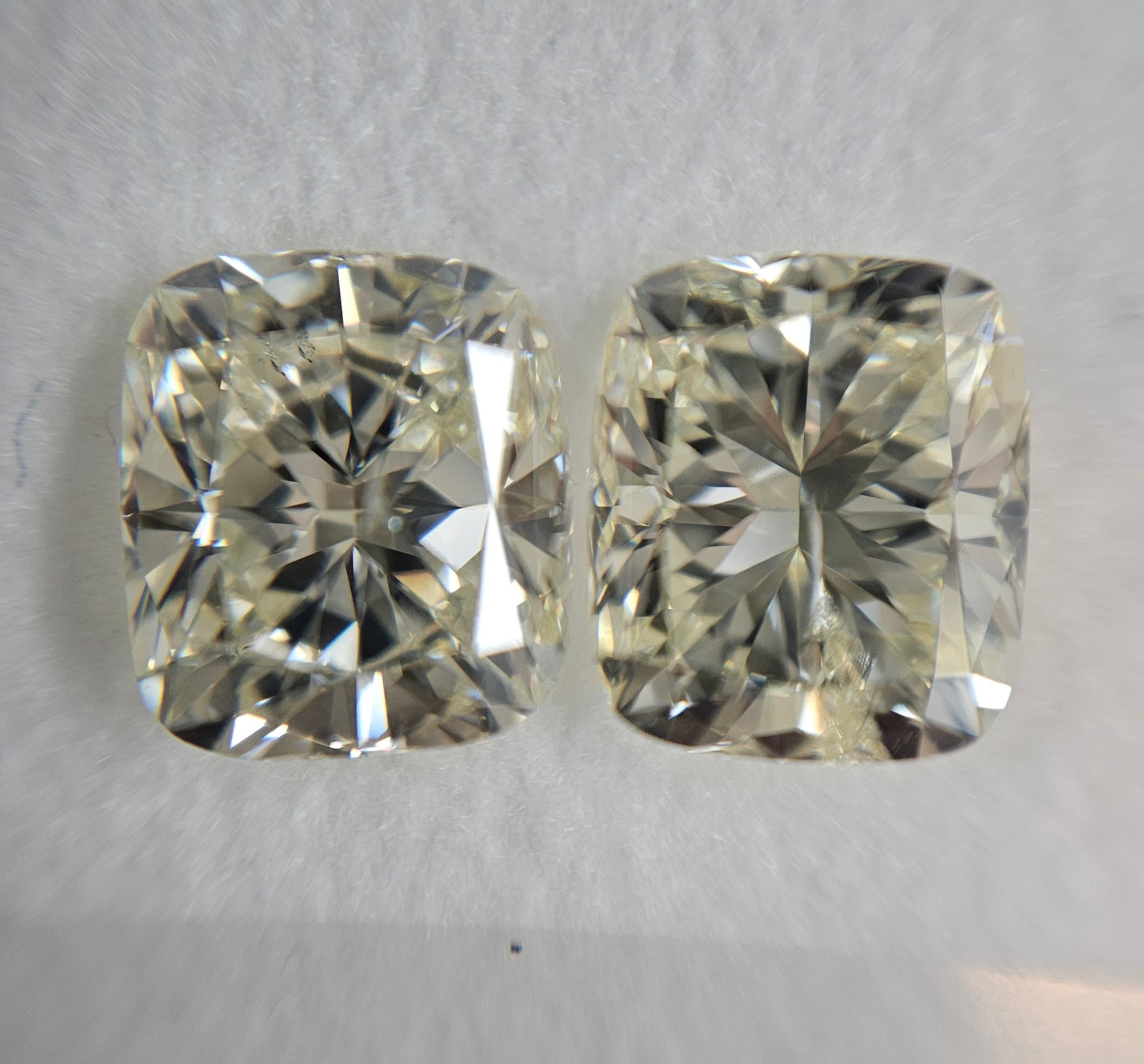 Light Yellow Diamonds, 3.02 Carat, Cushion Shape, SI2 Clarity