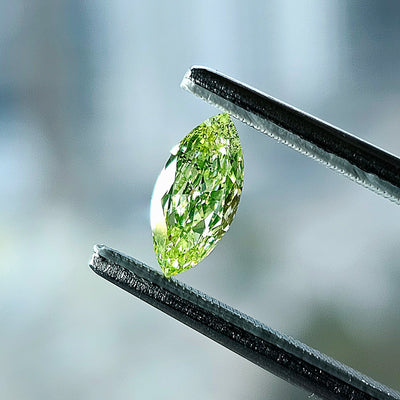 Green Diamond, 0.53 Carat, Marquise Shape, SI2 Clarity