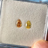 Orange & Yellow Diamonds, 0.34 & 0.33 Carat, Pear Shape, SI1 Clarity
