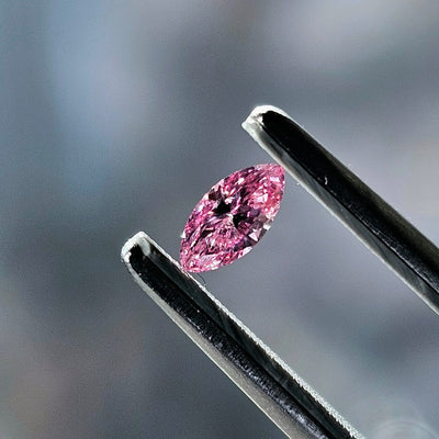 Pink diamond, 0.19 carat, marquise shape, I1 clarity