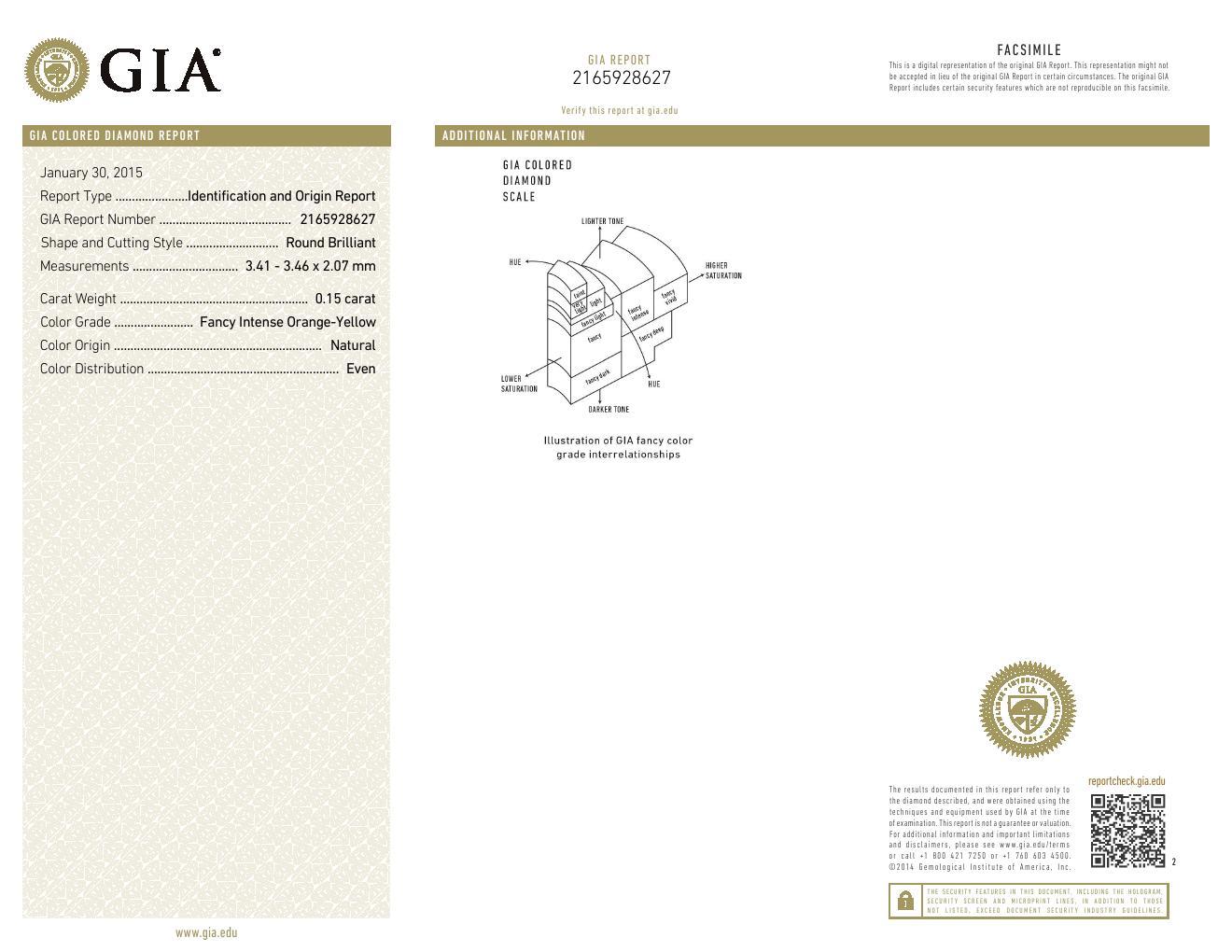 0.15 Carat ROUND Shape YELLOW Color Diamond - VMK Diamonds