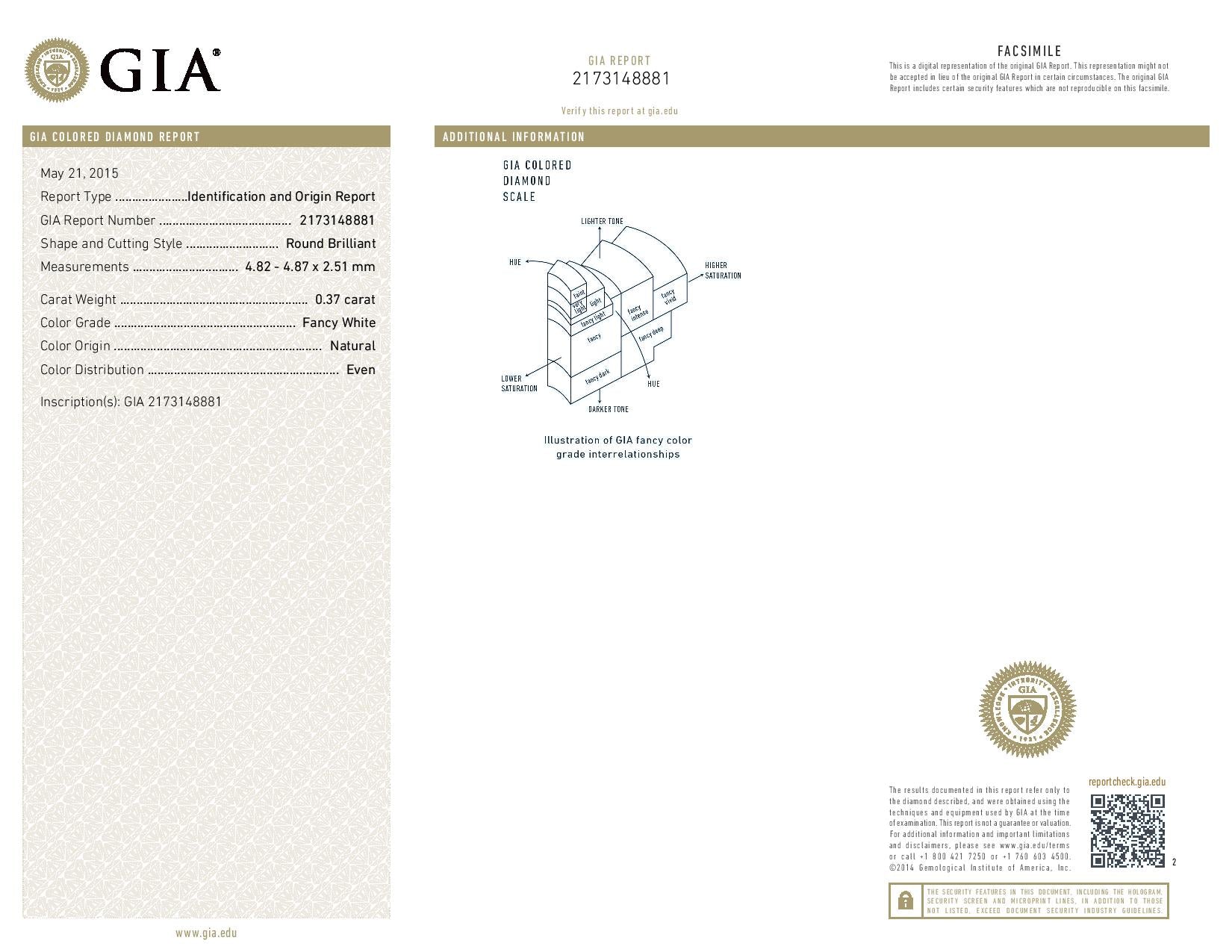 0.37 Carat ROUND Shape WHITE Color Diamond - VMK Diamonds