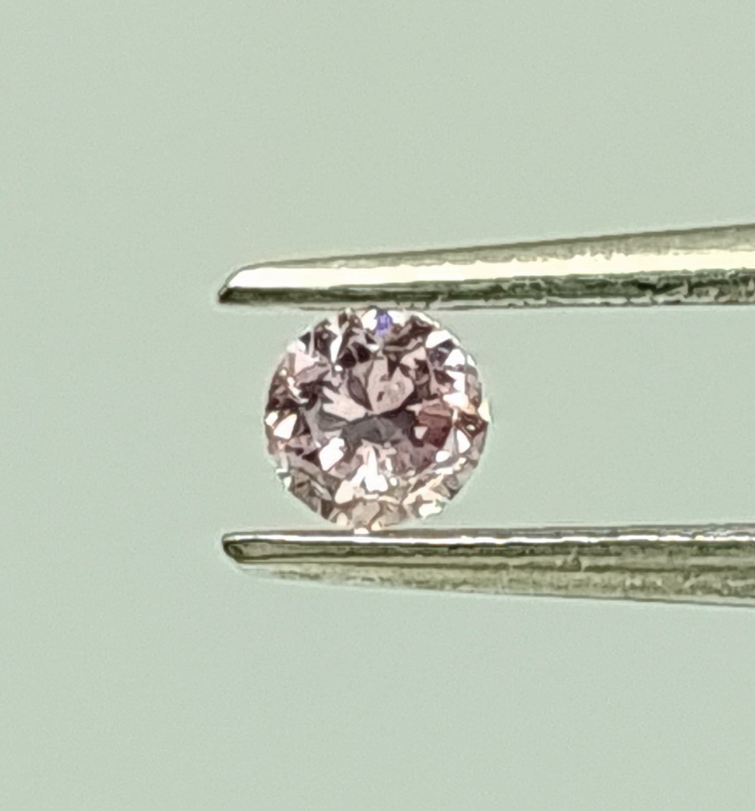 0.15 Carat ROUND Shape Purplish PINK Color Diamond - VMK Diamonds