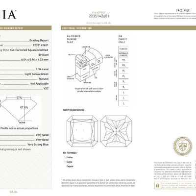 2235142601 GIA certificate for natural colored diamond green