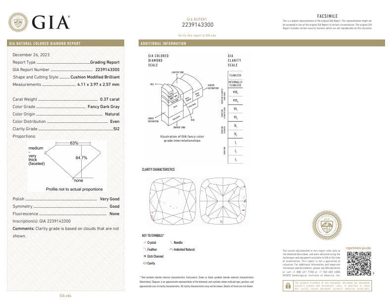2239143300 GIA certificate for a natural colored diamond