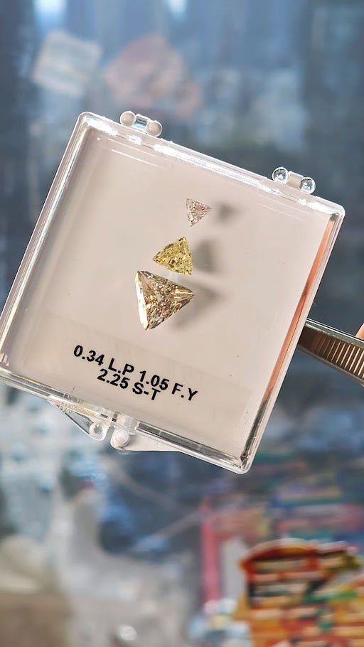 Collection of pink, yellow and champaign natural colored diamonds, 3.64ct, GIA certified