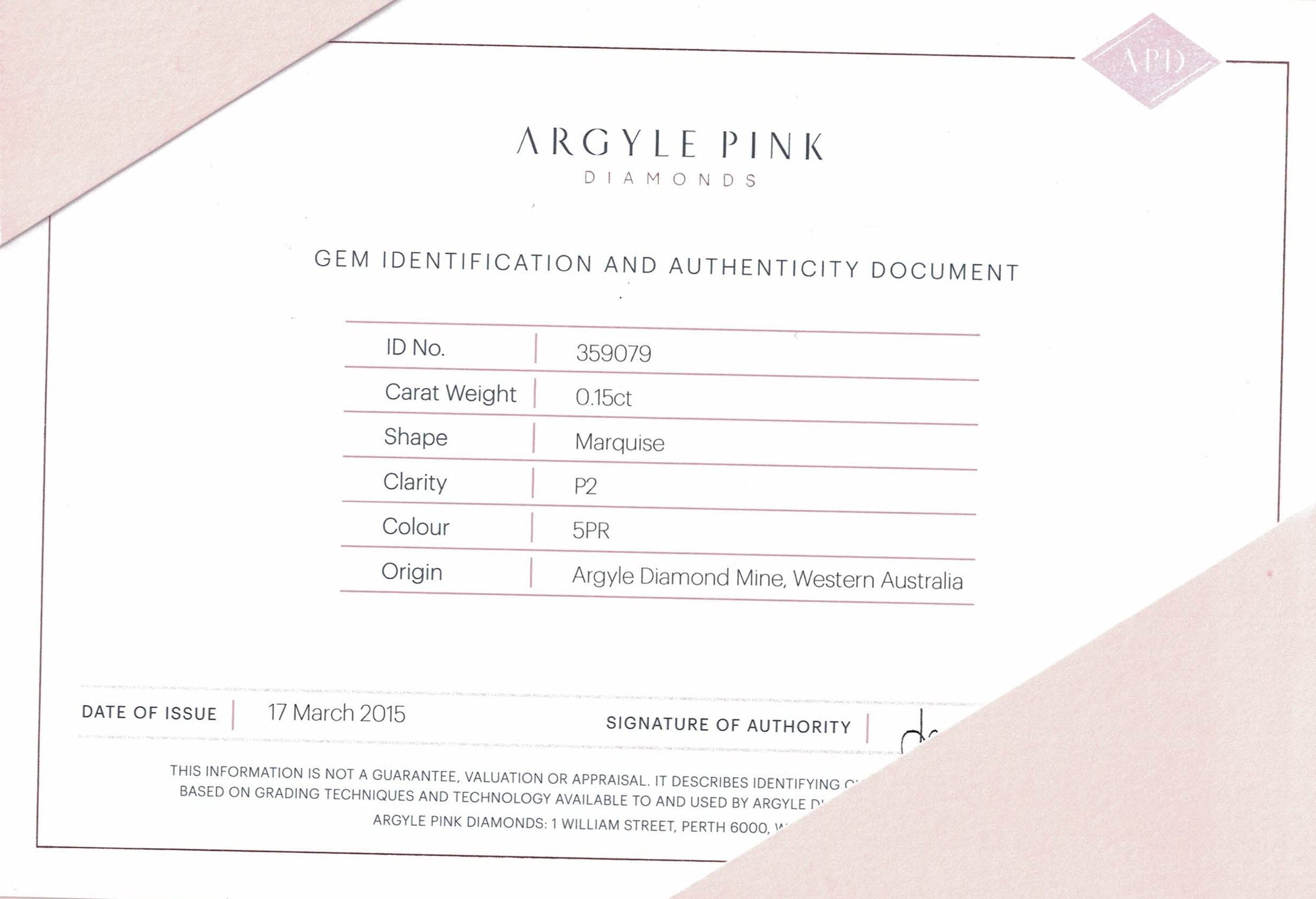 Pink Diamond 0.15 Carat MARQUISE Shape 359079