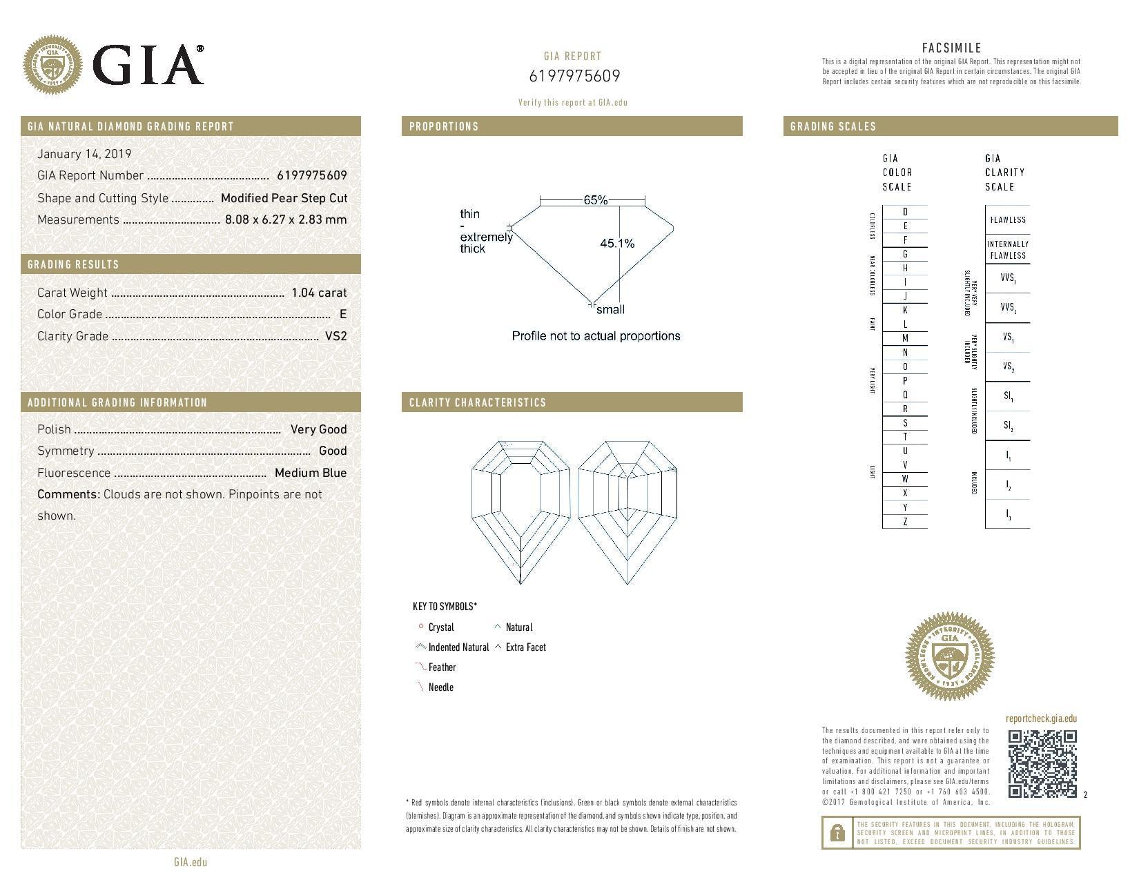 1.04 Carat SHIELD Shape E Color Diamond - VMK Diamonds