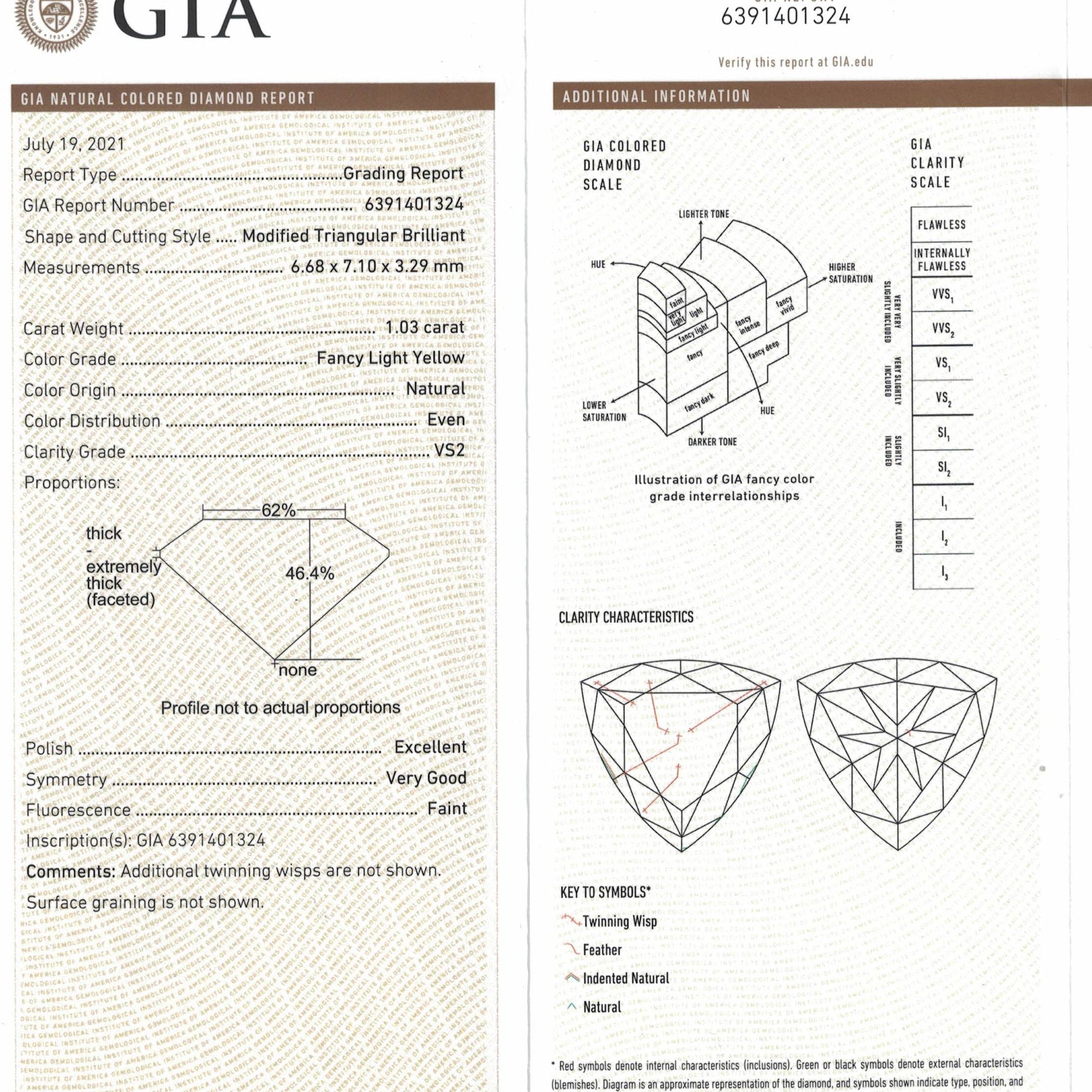 YELLOW Diamond, 1.03 Carat : 6391401324