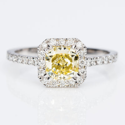Eternal Fancy Yellow Diamond Ring, 1.41 total carat, GIA certified.