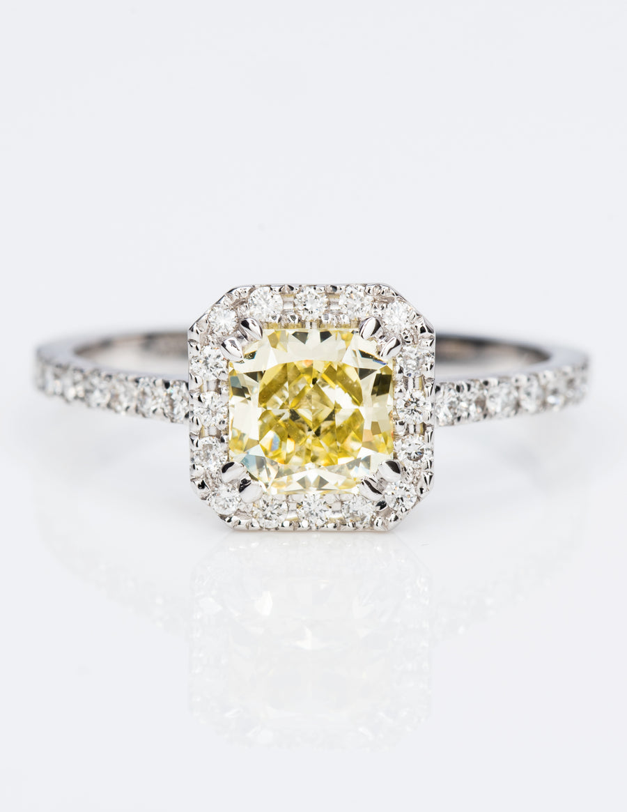 Fancy Yellow Diamond Ring, 1.41 carat - VMK Diamonds