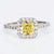 Unique Halo Intense Yellow Ring, 1.72 total carat, GIA certified.