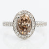 One of a King Fancy Deep Brown Diamond RIng, IGI certified, 2.35 total carat.