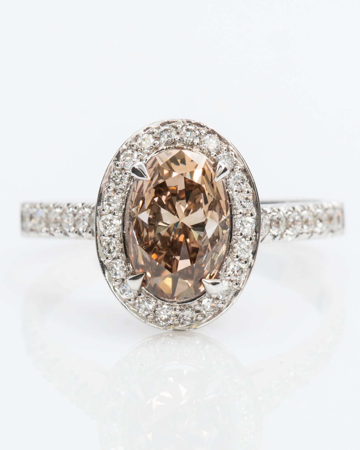 Fancy deep brown diamond ring, 2.35 carat