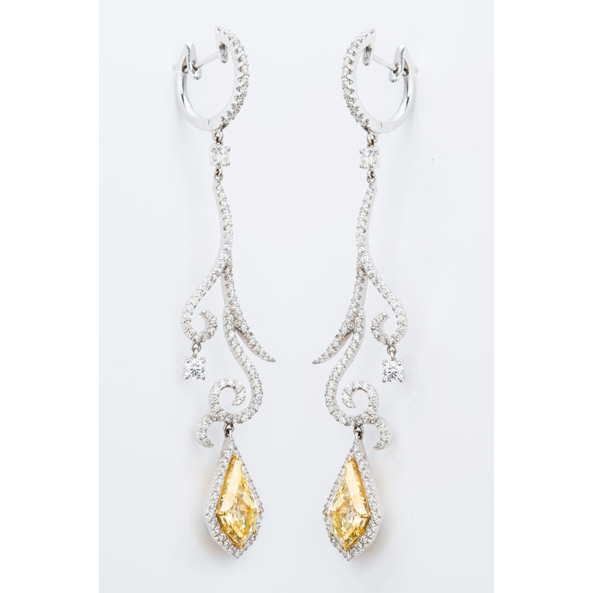 Yellow Diamond Earrings, 4.35 carat - VMK Diamonds