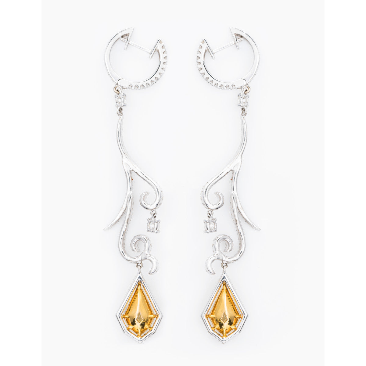 Yellow Diamond Earrings, 4.35 carat - VMK Diamonds