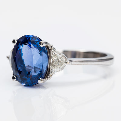 Blue Tanzanite & Diamond Ring, 4.16 carat - VMK Diamonds