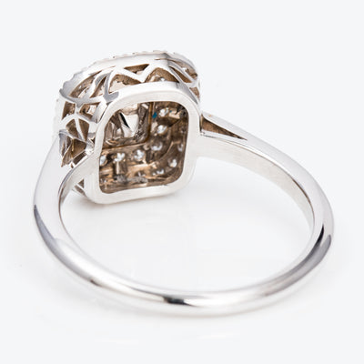 Double Halo Intence Yellow Diamond Ring, 1.37 carat - VMK Diamonds