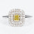 Double halo intence yellow diamond ring, 1.37 carat