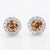 Halo Studs, Matching Cognac color Diamond Earring, GIA certified, 1.38 total carat.