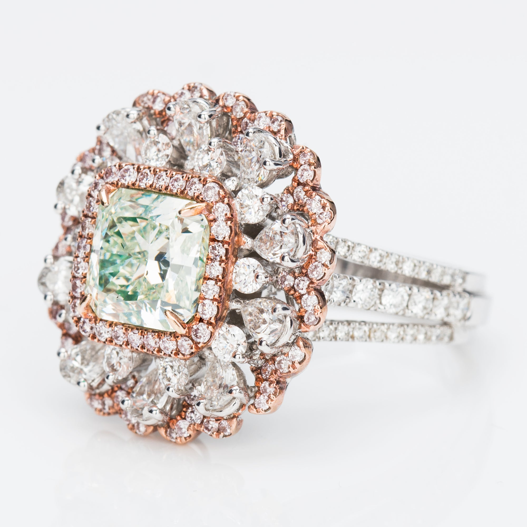 Fancy Light Green Diamond Ring, 3.22 carat - VMK Diamonds