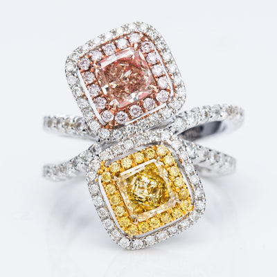 YELLOW Color Diamond Ring (2.04 Carat) - VMK Diamonds