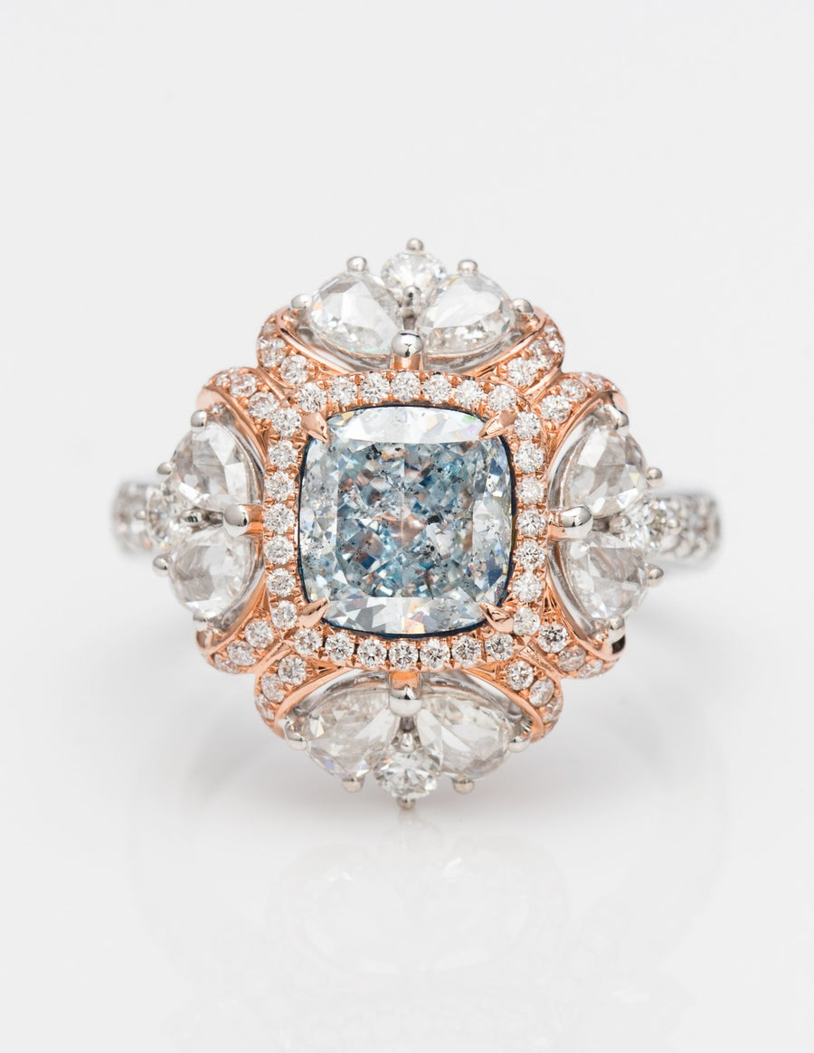 BLUE Color Diamond Ring (3.48 Carat) - VMK Diamonds