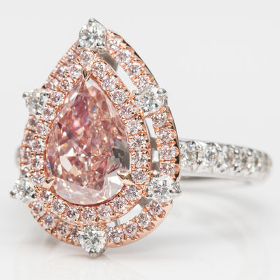 Fancy Orangey Pink Diamond Ring, 3.80 carat - VMK Diamonds