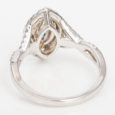 Double Halo Light Grey Diamond Ring, 1.10 carat - VMK Diamonds
