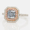 Double Halo Blue Diamond Ring, 1.81 carat - VMK Diamonds