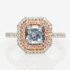 Incredible doulble halo Blue Diamond Ring, 1.81 total carat GIA certified