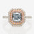 Double Halo Blue Diamond Ring, 1.81 carat