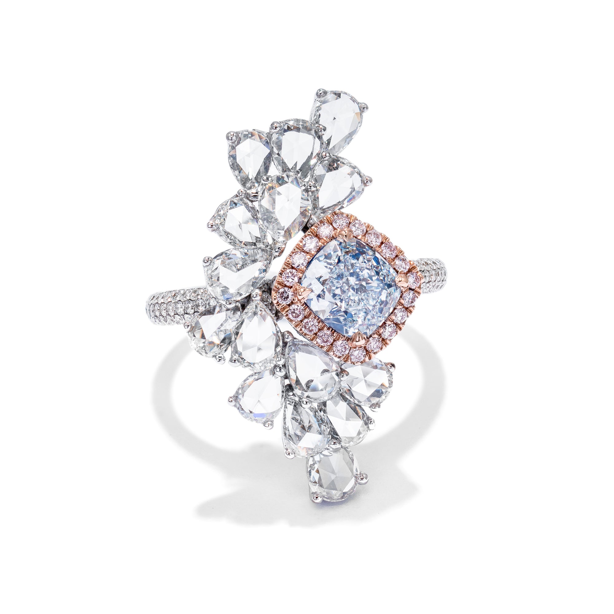 Halo Light Blue Diamond Ring, 2.24 carat - VMK Diamonds