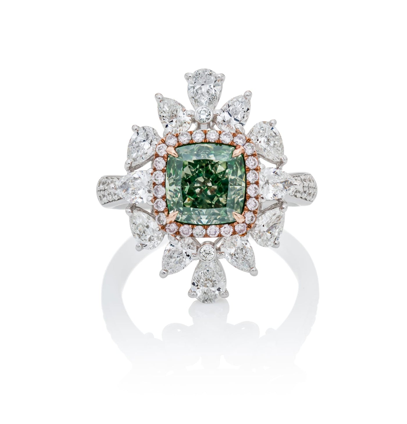 Fancy green diamond ring, 5.48 carat