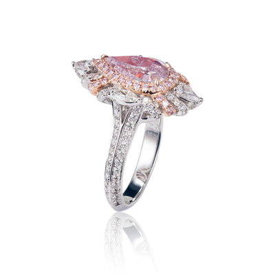 Light pink diamond ring, 3.24 carat