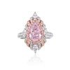 Unique Pink Diamond Ring, 3.24 total carat, GIA certified.