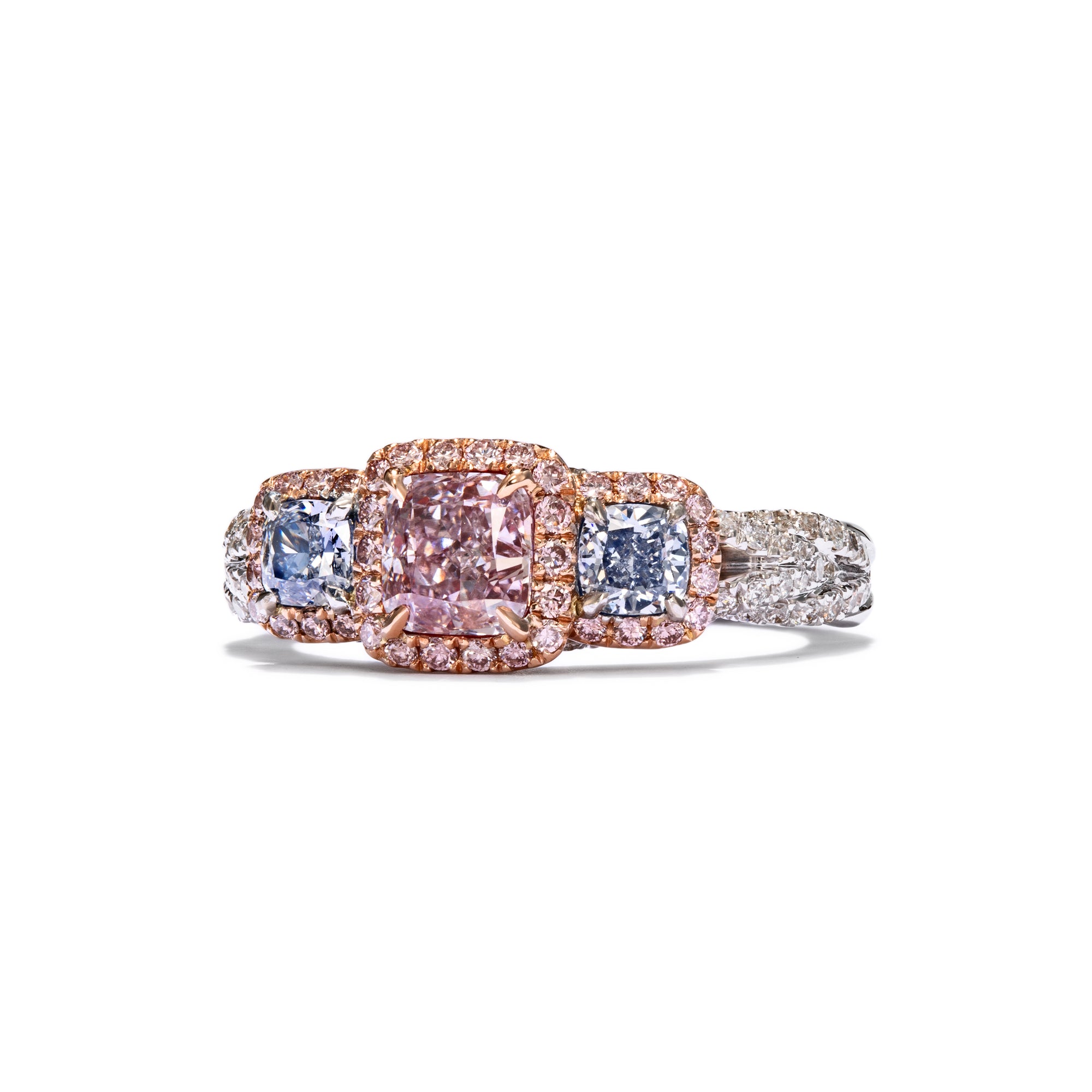 Pink & blue diamond ring, 1.65 carat