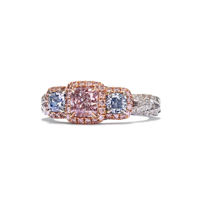 Pink & blue diamond ring, 1.65 carat