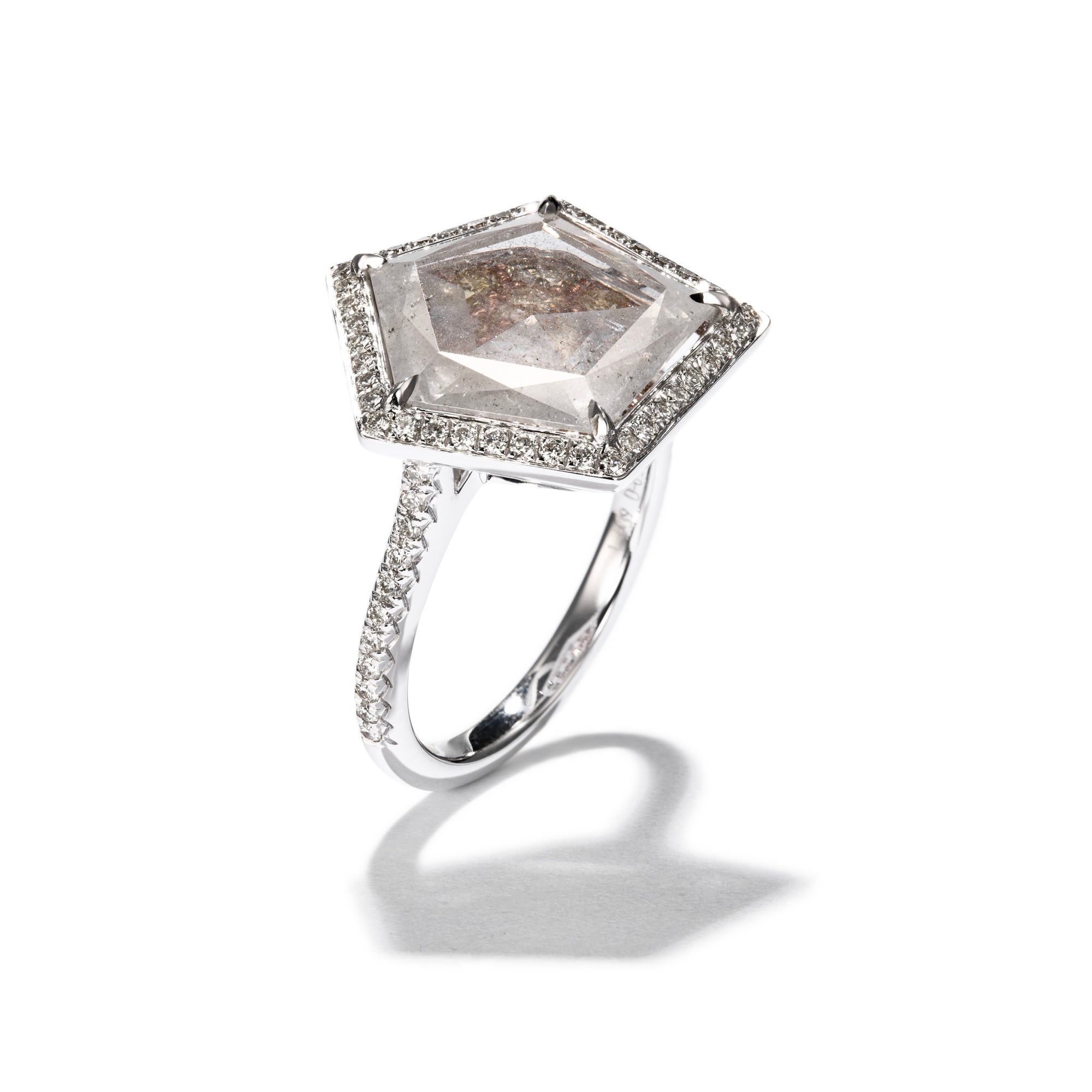 Multi color garden ring, 5.16 carat diamonds