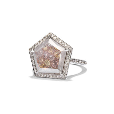 Multi color garden ring, 5.16 carat diamonds