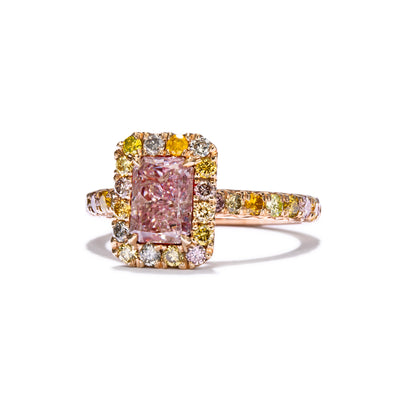 Brownish pink diamond ring, 1.91 carat