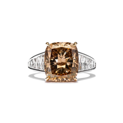 Cognac Color Diamond Ring, 7.13 total carat, GIA certified.