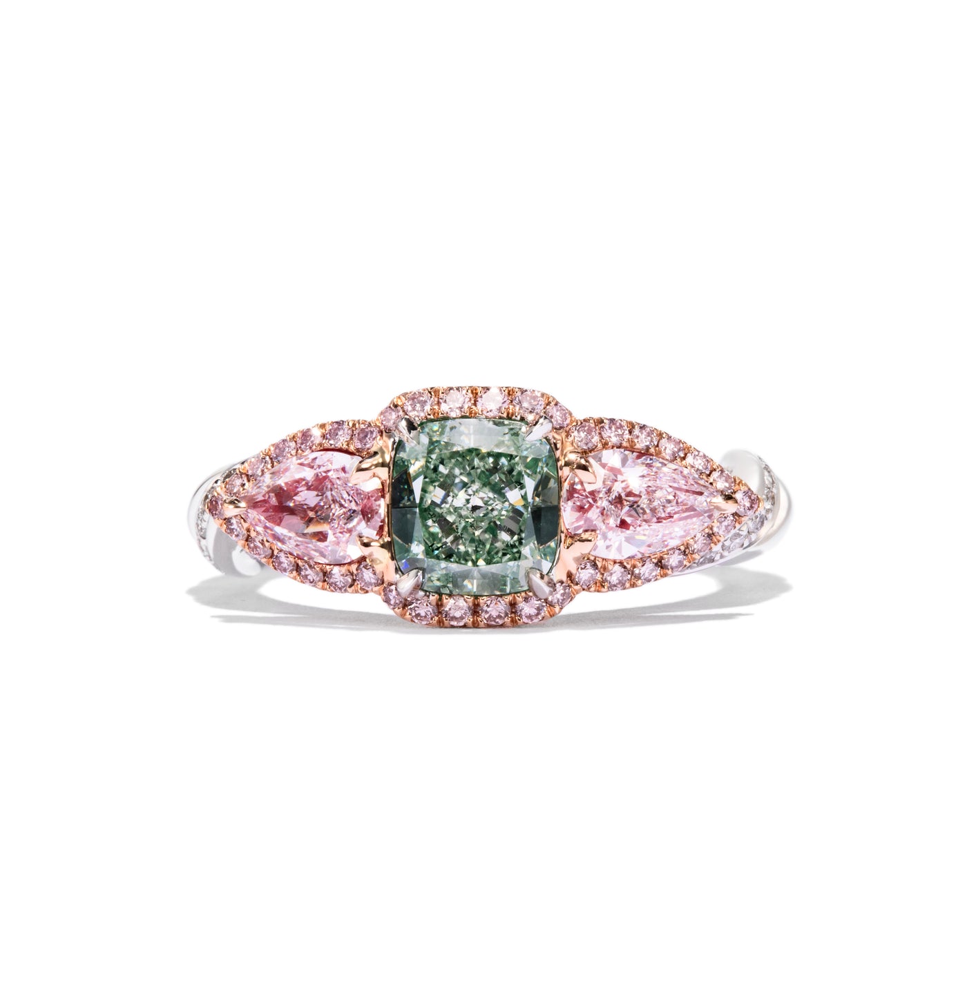 Green & Pink Diamond Ring, 2.54 Carat