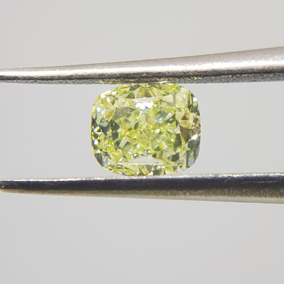 0.91 Carat CUSHION Shape YELLOW Color Diamond - VMK Diamonds