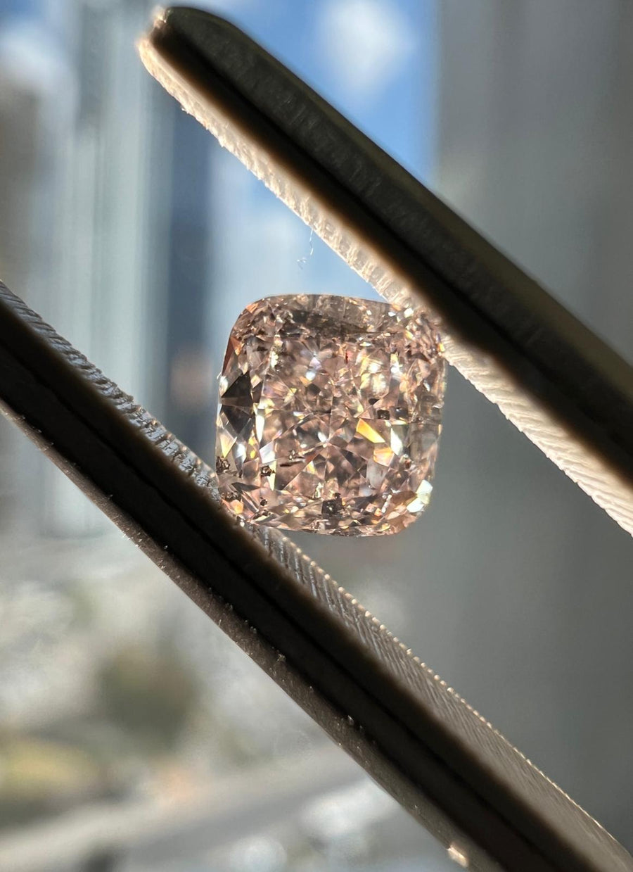 PINK Diamond, 0.37 Carat, CUSHION Shape, I1 Clarity - VMK Diamonds