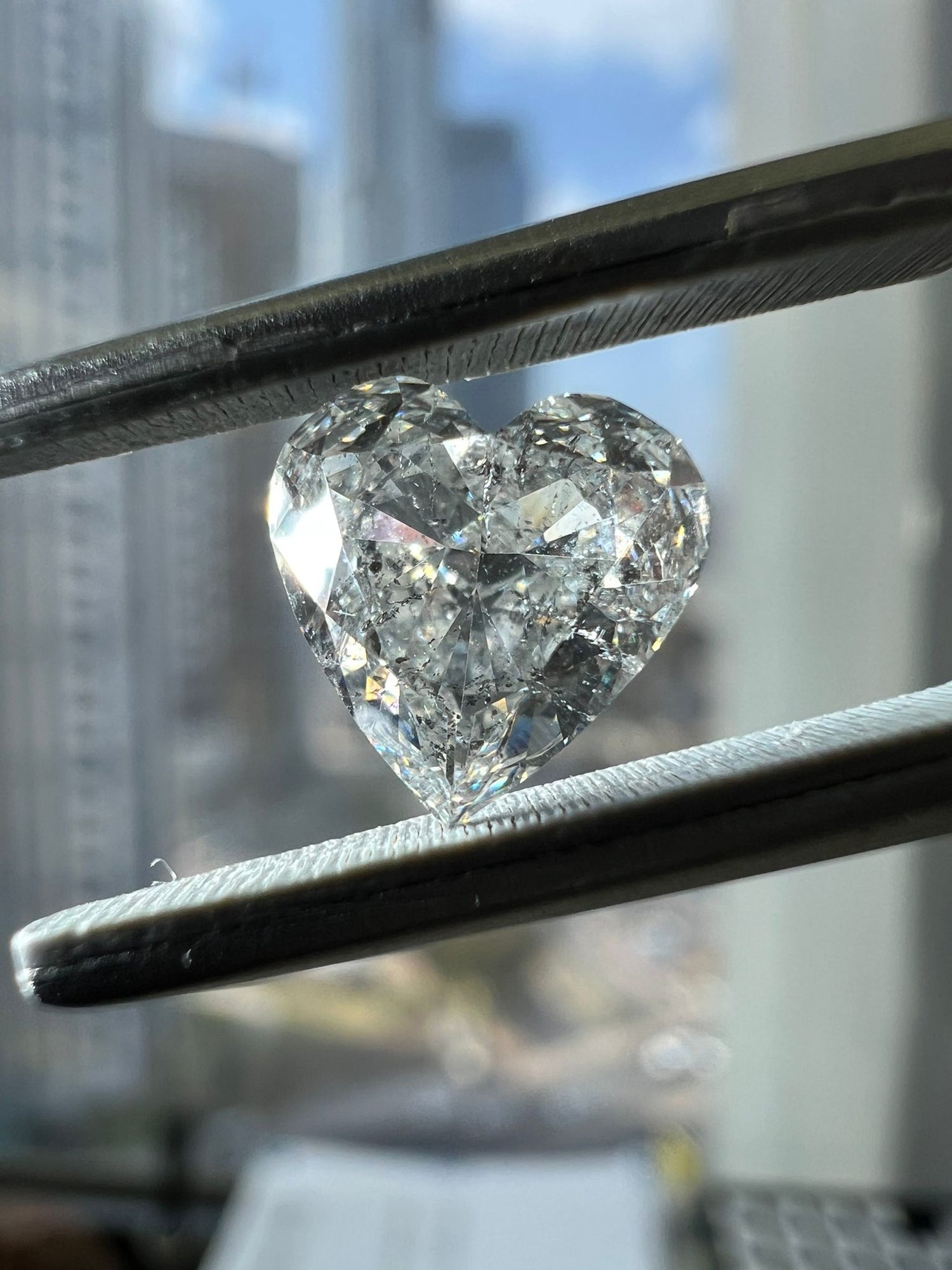 GRAY Diamond, 1.31 Carat, HEART Shape, I1 Clarity - VMK Diamonds