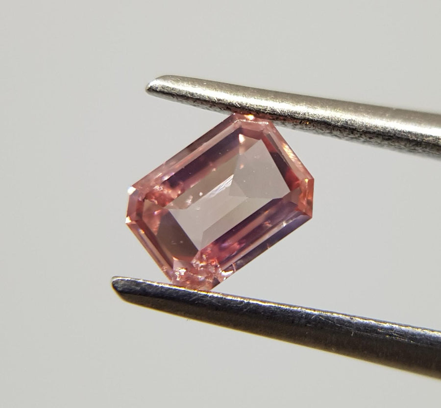 0.21 Carat EMERALD Shape PINK Color Diamond - VMK Diamonds