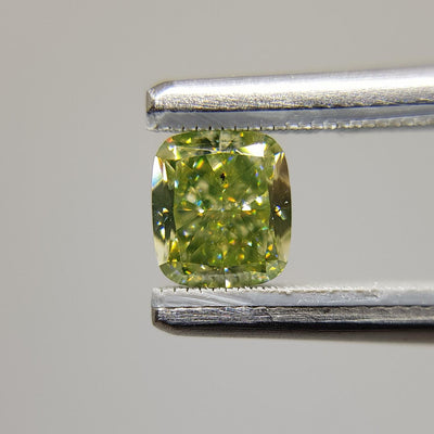 0.58 Carat CUSHION Shape GREEN Color Diamond - VMK Diamonds