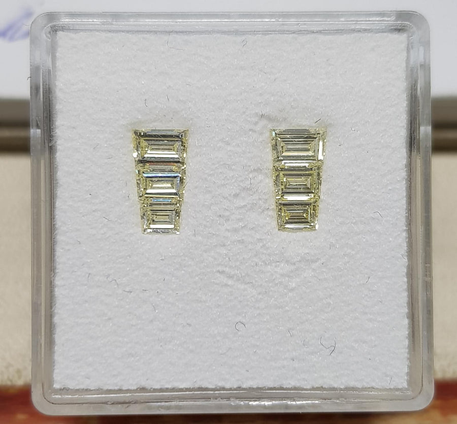 0.66 Carat TRAPEZE Shape FY Color Diamond - VMK Diamonds